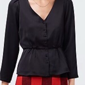 J. Crew Black peplum top - Size Medium